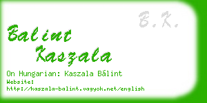 balint kaszala business card
