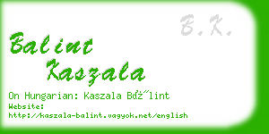 balint kaszala business card